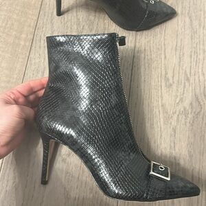 Black Suede Studio sexy high heel ankle boots
